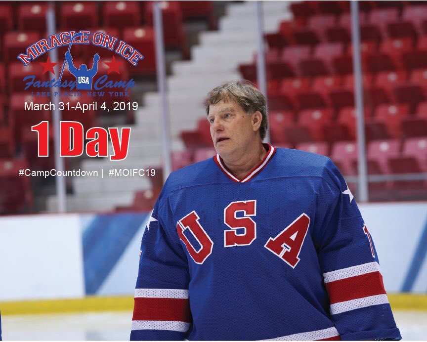 1980hockeycamp's tweet image. And just like that we’re at Day # 1️⃣ on the #CampCountdown!  It’s #1 Steve Janaszak Day &amp;amp; Steve is getting ready to suit up &amp;amp; hit the ice with you Campers!  Pack your bags &amp;amp; safe travels everyone!  We can’t wait to see you tomorrow!
🎉🏒🍻 #80MiracleTeam #1togo #MOIFC19 #Janny