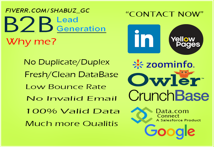 My new #LeadGeneration #b2b #webresearch #businessLead portfolio 

Looking for #businesslead #webreacher for your business? 

Contact Me fiverr.com/sabuz_gc/do-cu…
#SaturdayMorning #SaturdayThoughts #SaturdayMotivation #MUNWAT #Fulham #Aguero