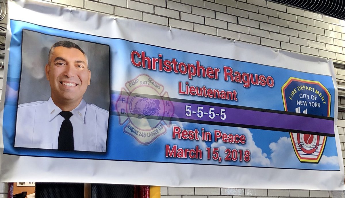 FDNY's tweet photo. Today #FDNY honors FDNY Lt. and @usairforce Master Sgt Christopher Raguso with a plaque dedication ceremony at #Engine302 and #Ladder155 in Queens https://t.co/amLuR6ewIE