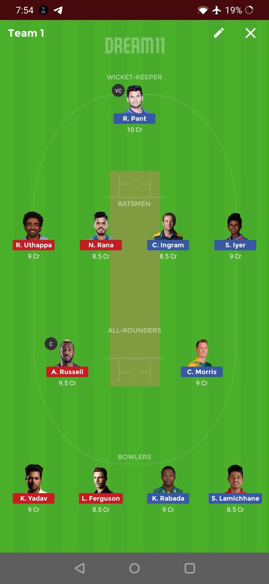 Dream11Perfect1's tweet photo. #KKRvDC 
Final teM🔥 https://t.co/rH1dSSO9wp