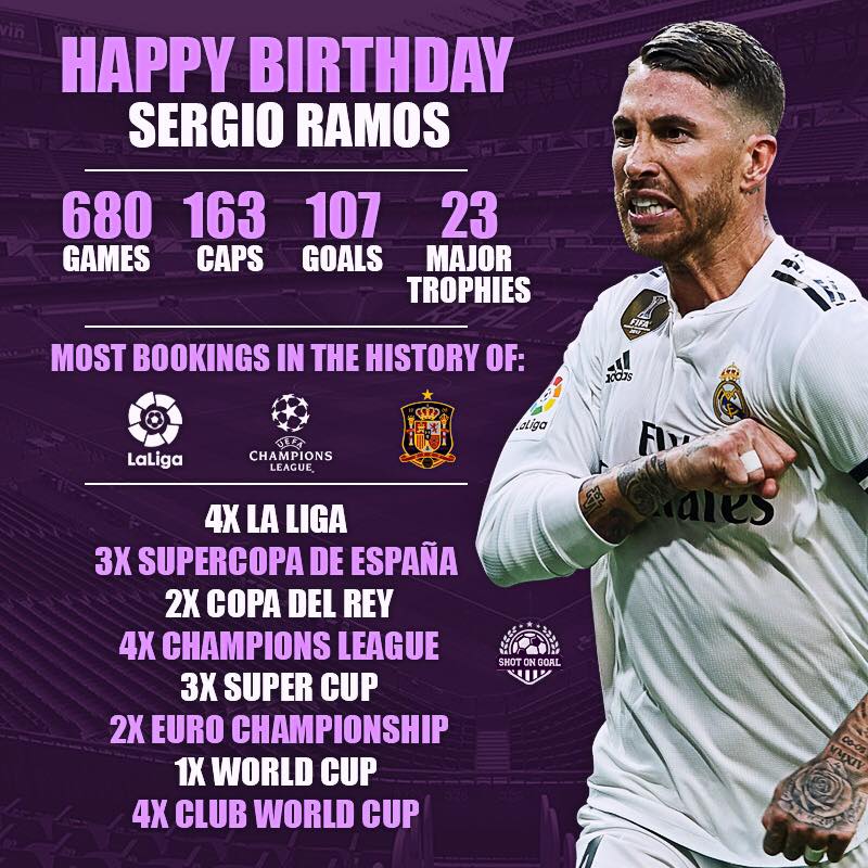 Happy Bday To The Greatest Defender in Football history Ramos 