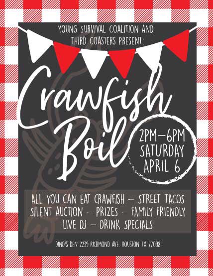 texaspina's tweet photo. One week away!
ALL YOU CAN EAT CRAWFISH $30
STREET TACOS 3 for $10
DRINK SPECIALS
SILENT AUCTION, RAFFLES & DOOR PRIZES
#ysctdp #tdp200 #thirdcoasters #crawfish #fundraiser #houston #htownpride #charitybikeride #cycling #youngsurvivors #bcsm https://t.co/1eMg5eVMCl