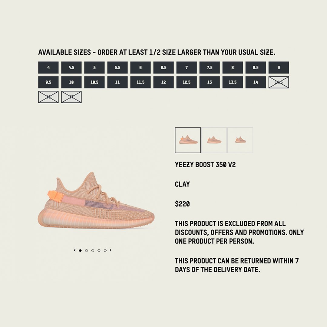 yeezy clay size 4