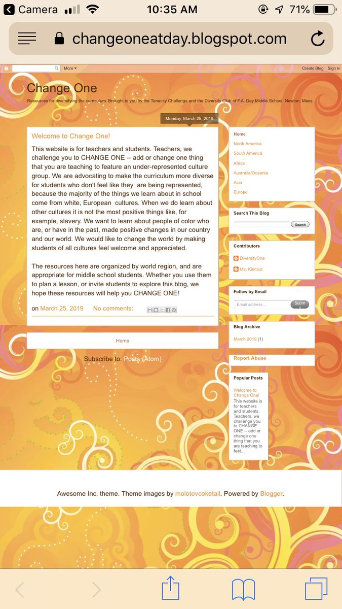 KTTReading's tweet photo. FA Day students create resources and a blog, βChange Oneβ to help lead the conversation around race in our curriculum!!! Incredible work! #TenacityChallenge2019 https://t.co/dTdfNHkrBO