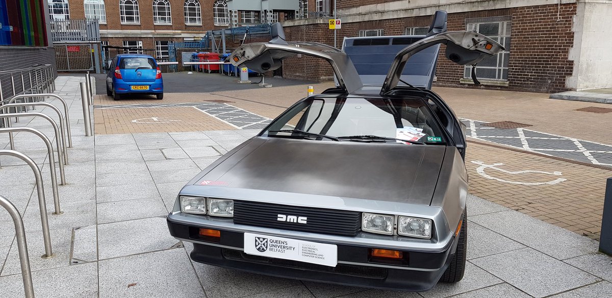 QUBEEECS's tweet photo. Oh, we also have an electric Delorean! @QUBDeLorean #delorean #eeecs https://t.co/i1pY1N4Awq