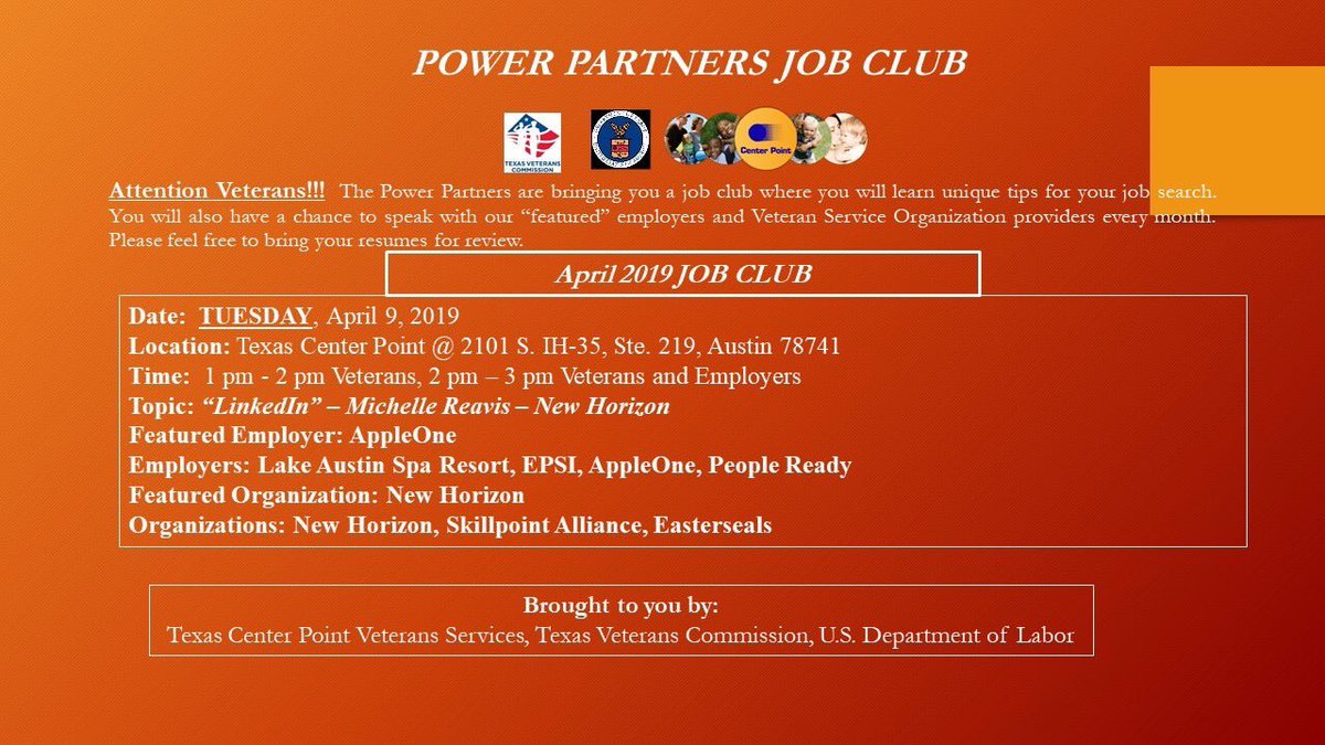 Homeless Veterans Reintegration Program Job Club/Workshop in Texas Center Point. #dolhvrp #tvc #homelessveterans