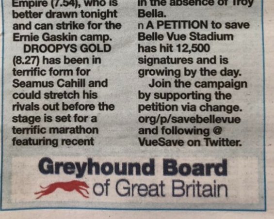 🐶 NATIONAL COVERAGE FOR BELLE VUE CAMPAIGN 🐶
As we continue to spread the word &amp; raise the profile of the #SaveBelleVue campaign we are extremely grateful to Hobbsy and The Daily Star for the coverage in today's paper
Our petition can be signed online at change.org/p/save-belle-v…
