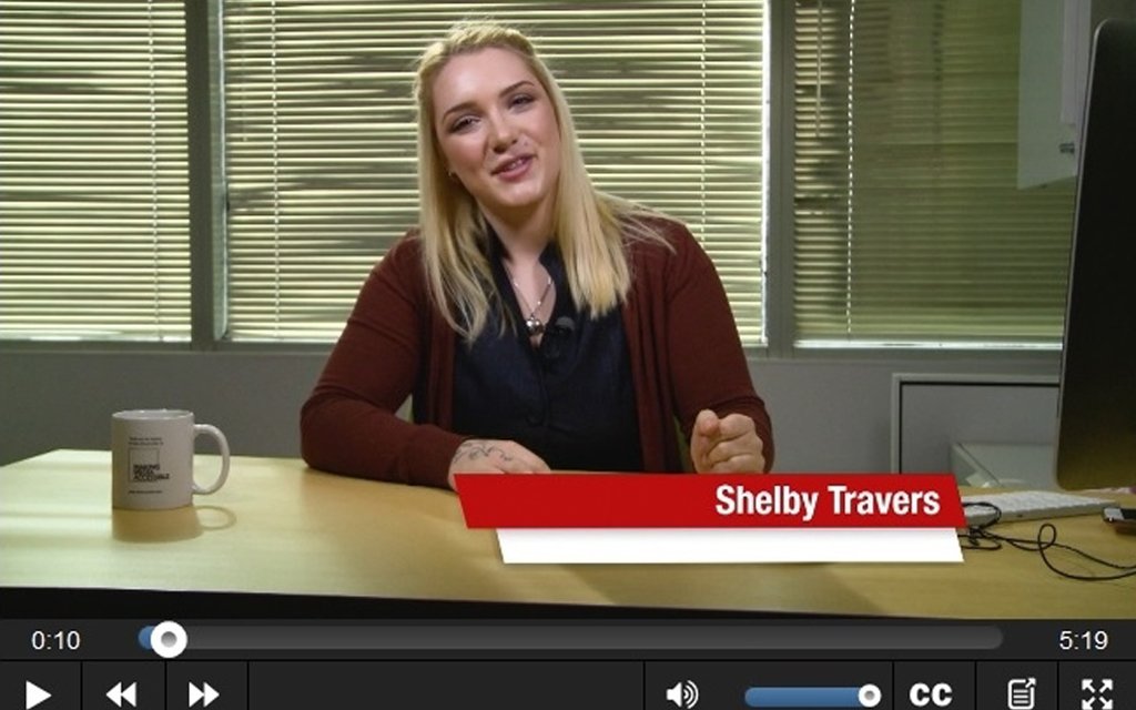 CNIB's tweet image. Shelby Travers of @AccessibleMedia  conducts a social experiment to see if people on the street can identify her disability. Check out "Do I Look Blind?" at ami.ca/category/ami-w….