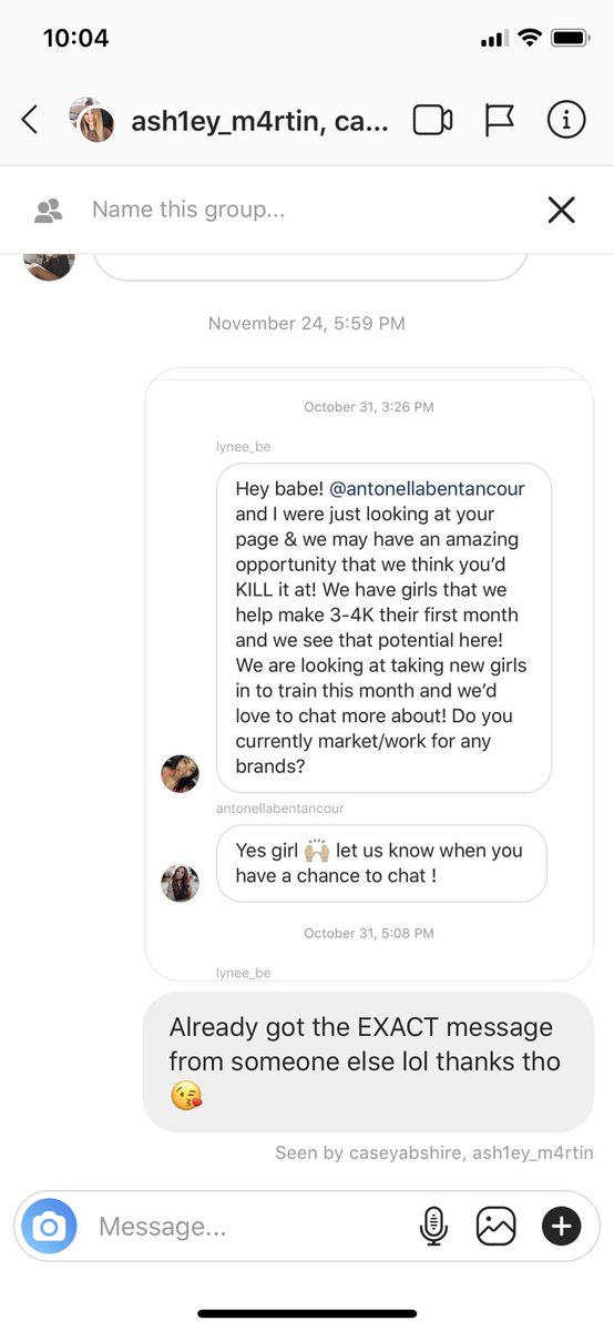 torrfeedo1's tweet photo. @ZachSvobodny Got the EXACT message from 2 different groups of girls. damn at least switch it up a little 😂 https://t.co/Q0A2IytXtG