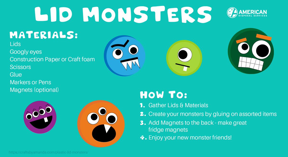 AmDisposal's tweet photo. Not all monsters are scary! Make your own fun monster pals with this craft. https://t.co/nj9f800QXm