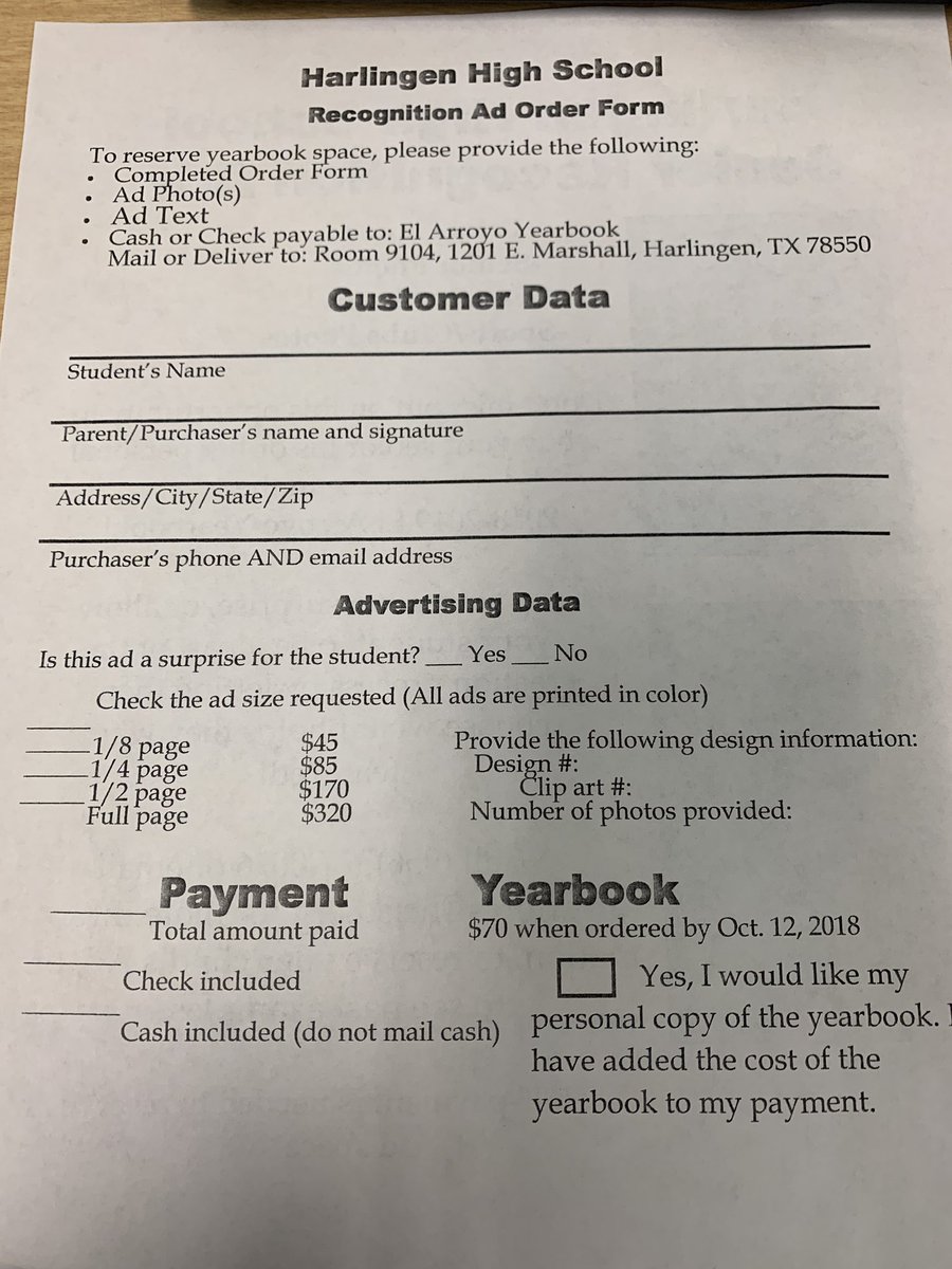 Last Call to order Senior Ads ends this week! Stop by room 4-202 to place your ad to highlight your senior year! 📚#Classof2019