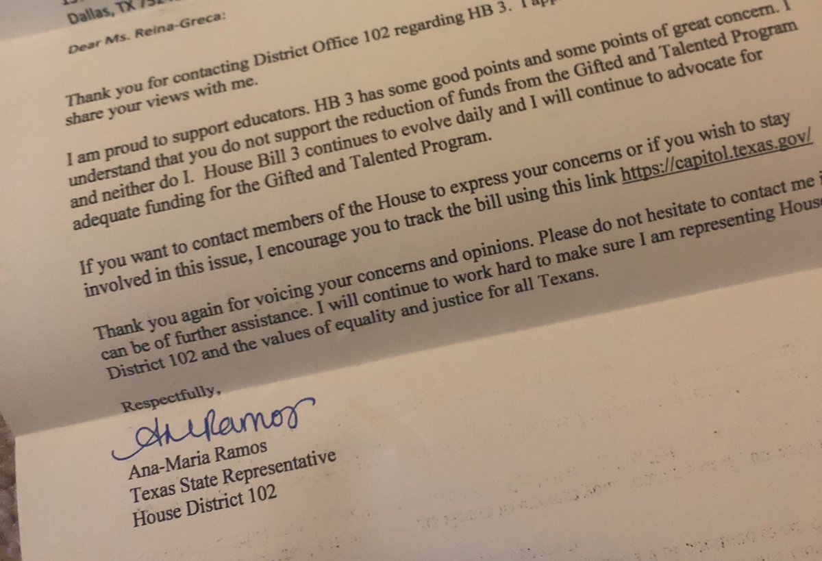 crtsnrTnekwcro's tweet photo. Thank you for your support &amp; advocacy for #gifted #students  @Ramos4Texas #HB3 
@TexasHouse 
Underrepresented will be hit hardest by defunding #bilingual #2E
 #TXlege #WhyGT
Please #DoTheBrightThing for the sake of ALL Texas kids 
@RISDGT 
@RGgifted 
@TXGifted 
@GregAbbott_TX https://t.co/4MYvMYh7ef