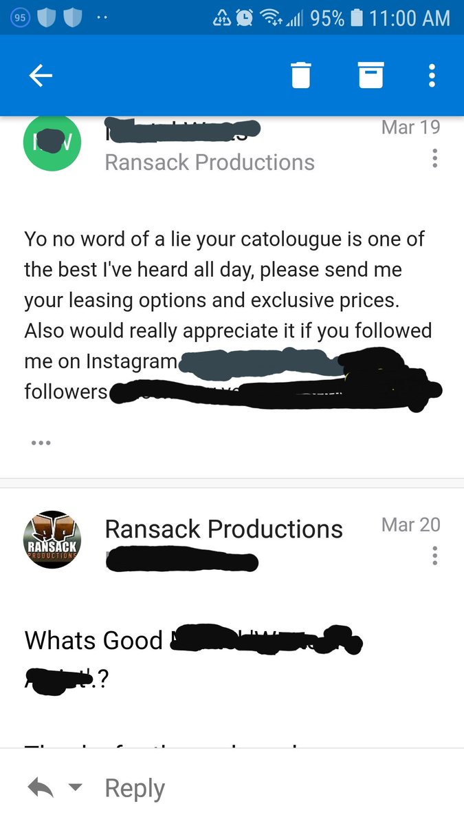 RansackPro's tweet image. This has been happening multiple times making me wonder how serious Artists are now a days? Especially initiating an email &amp;amp; not following through even if the price isn't in their favor. We Producers are reasonable to negotiations &amp;amp; only try to help the Artist be heard globally!