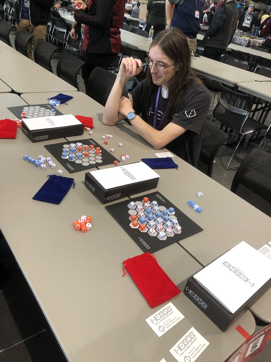HexixGame's tweet photo. Looking for a 2 player strategy board game to try at #PaxEast2019? Stop by our table at A5 (near Knight Moves booth) in the freeplay area! #TTLFG
#boardgame #tabletop #bgg #boston #dice #strategy https://t.co/zEk2d2CFCj