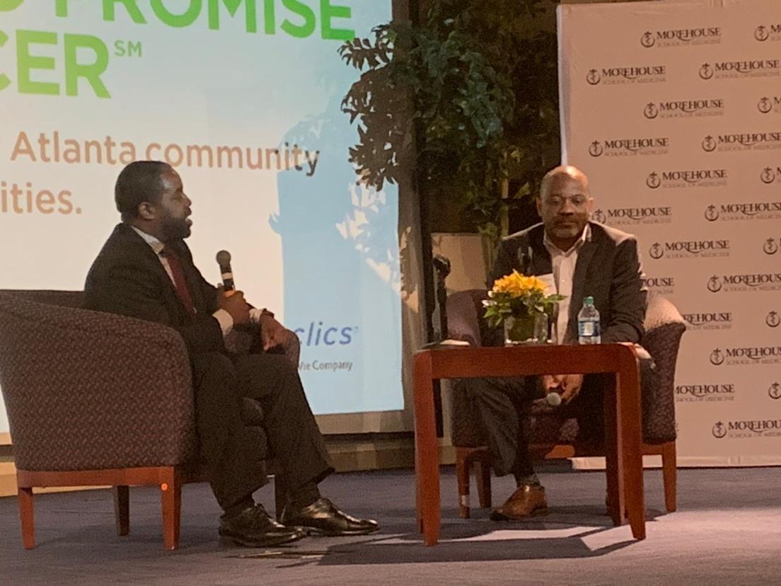 AACR's tweet photo. #ProgressandPromise is back from break. Up now: Dr. Brian Rivers and Dr. James Lilliard discuss the 2020 by 2020 Initiative. #AACR19 https://t.co/gX9BBibgPx