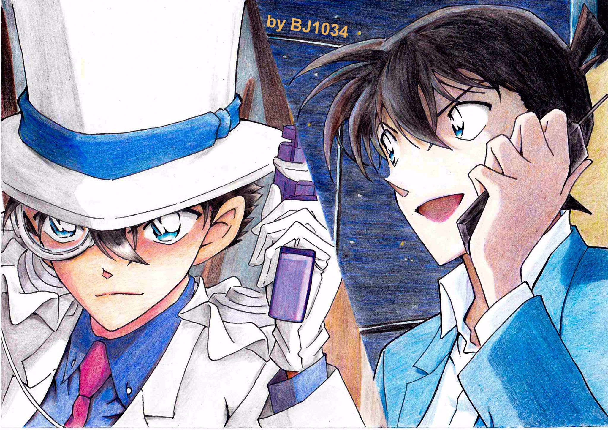 تويتر Bj1034 色鉛筆でコナンイラスト描いてます على تويتر キッドと新一 名探偵コナン 色鉛筆 色鉛筆画 色鉛筆 イラスト Conan Detectiveconan 集められた名探偵 工藤新一vs怪盗キッド 工藤新一 怪盗キッド T Co Piejdjvepr
