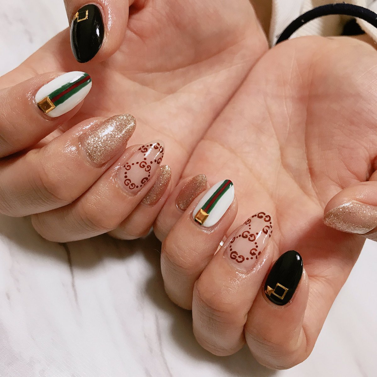 激安ネイル ハンド Nail グッチネイル ブランド柄ネイル