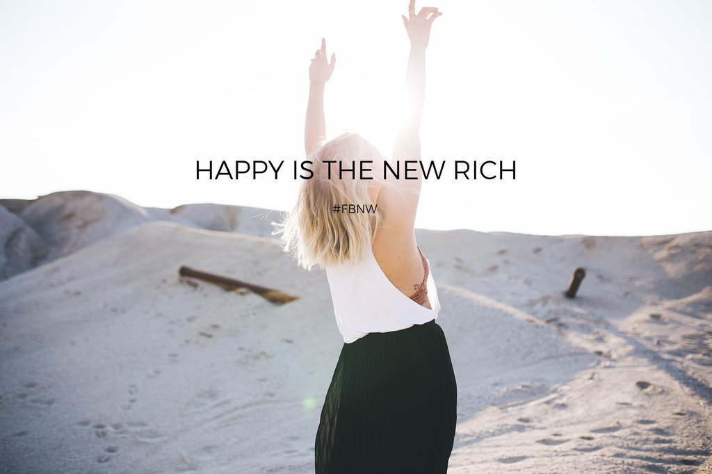 Because money can't buy you happiness - #HAPPY IS THE NEW #RICH. Shop the graphic on the site now and for each item you purchase, FBNW gives a bag of groceries to a child in need in the U.S. - that makes us happy :) #liveforbetter