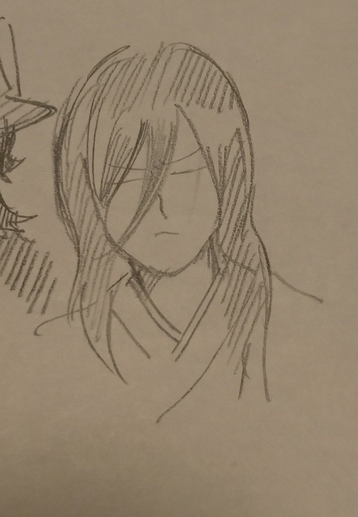 これはごえもんを描けと言われて頑張ったけどルキアとトリスタンが混じった人にしかならなかった絵 