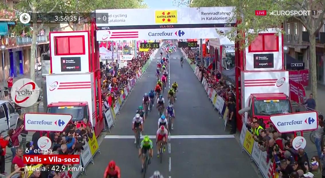 🇪🇸 #VoltaCatalunya 
The stage was decided in a sprint! <a href="/s_kruijswijk/">Steven Kruijswijk</a> finished well near the front and retains his 6th place overall.