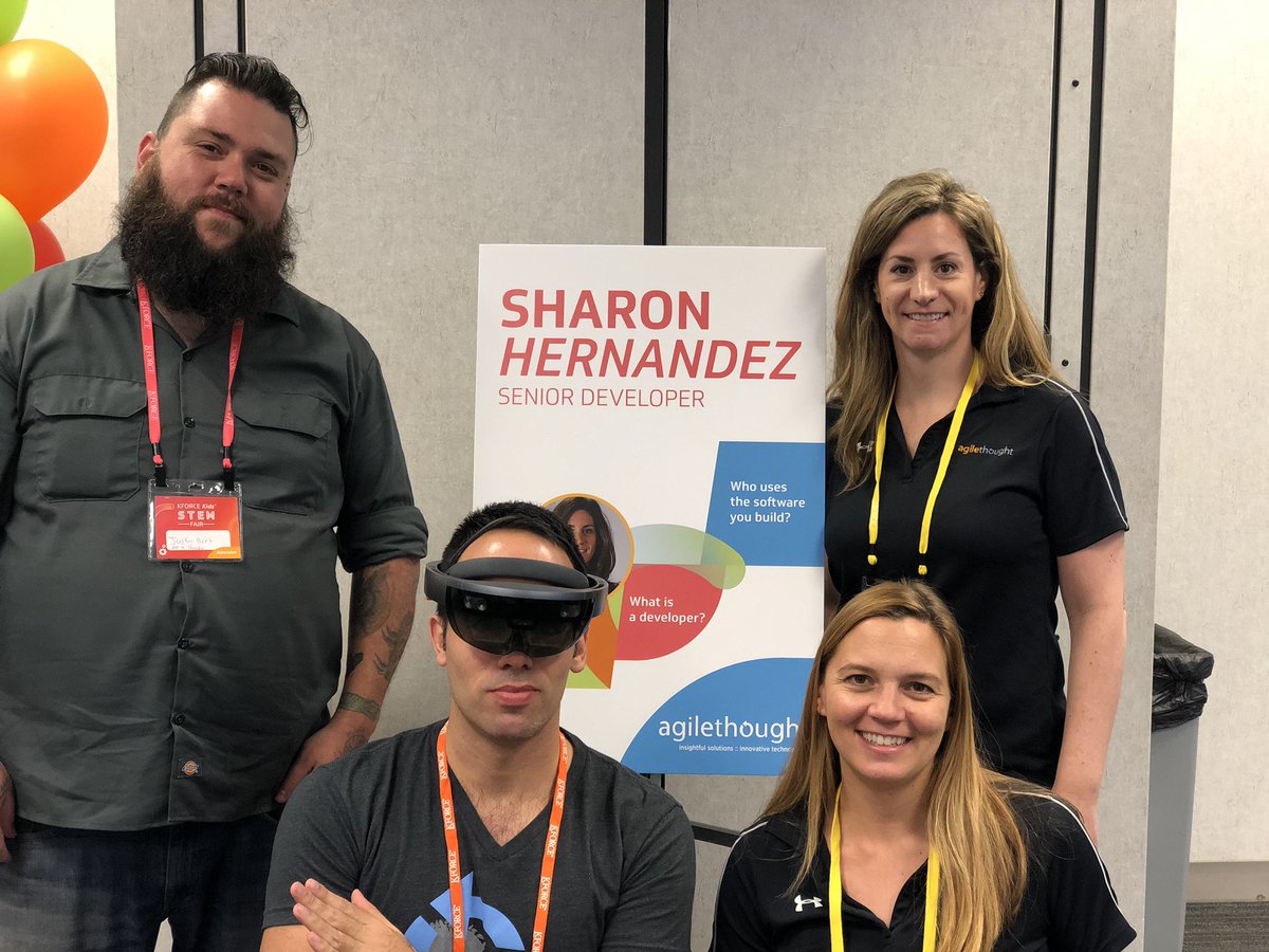 UIBusyBetty's tweet photo. @AgileThought colleages sharing our  passion for education in coding and technology at #KForceSTEM https://t.co/zbhBA3KeKF
