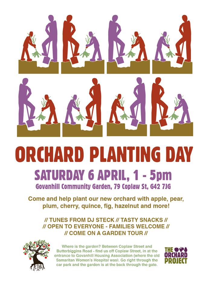 ICYMI, next Saturday is #PlantingDay co-hosted by <a href="/ProjectOrchard/">The Orchard Project</a> 

#plantingtrees #Orchard #Govanhill #Glasgow