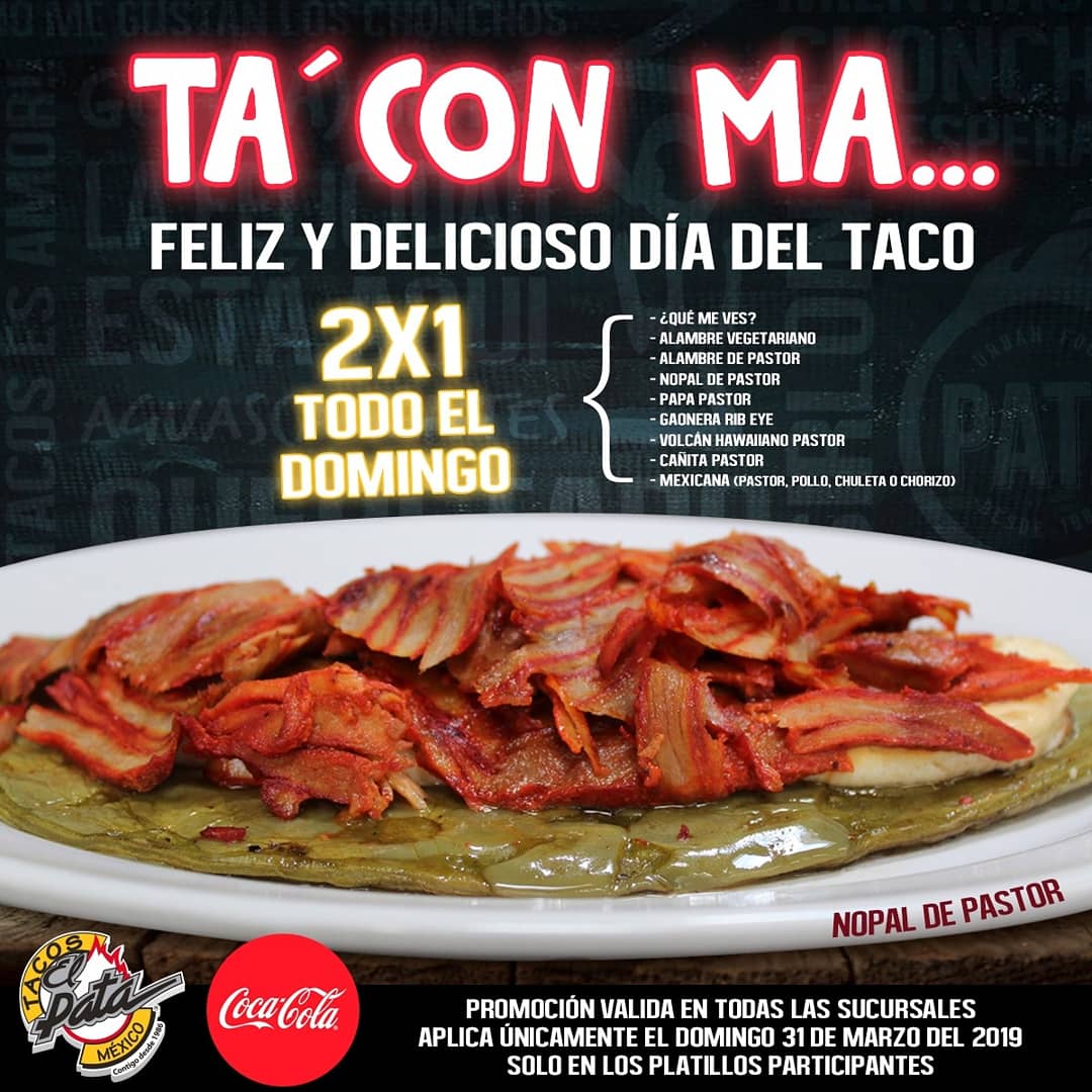 TacosElPata's tweet photo. Celebraremos en grande el delicioso día del taco😉🌮
No te lo pierdas!
#DiadelTaco #tacofans #tacolovers
#tacos #ComeTacosyVerduras® https://t.co/eZZZpYR08Y