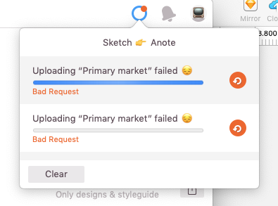 il_pinci's tweet photo. @zeplin please help! I cannot upload any artboard from Scketch. Not from this file, nor from a new one, nor from an old and working one. Can you help me solve that? The error message is not very helpful... thanks https://t.co/Ajmlg27324