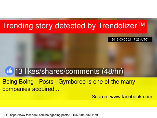 Boing Boing - Posts | #Gymboree is one of the many companies acquired... #BainCapital mittromney.trendolizer.com/2019/03/boing-…