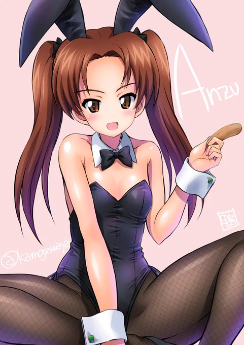 できたよー(≧∀≦)
ガルパンバニー絵その9。会長〜(*'∀`*)ほしいも食べる? 