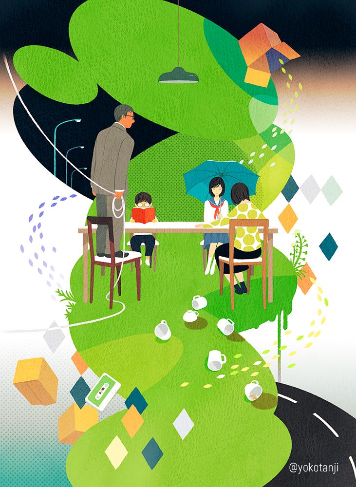 「#平成最後に自分の代表作を貼る 
その4 
『現代詩人探偵』2018 
『埋もれ」|丹地陽子のイラスト