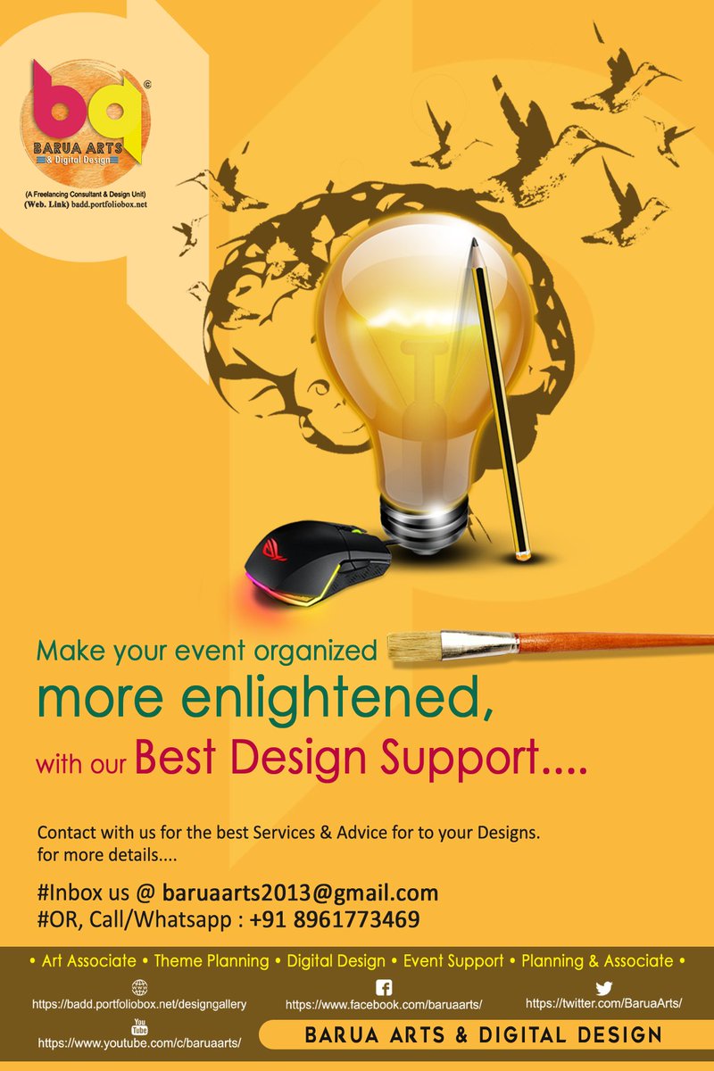 BaruaArts's tweet photo. #customized your #Theme_Planning, #Pujo_Art_works, #Digital_Design, #Website_Design, #Mobile_Application, #Software_Design, #Promotional_Design, #Design_Support, #Art_Support, etc. with our delegated &amp; Best Ideal Support and Services. https://t.co/gViXDrrscj