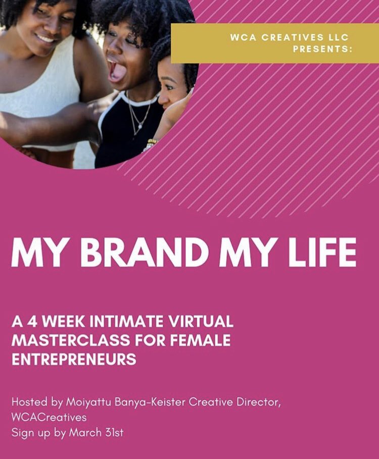 MoiyattuBanya's tweet photo. I’m hosting a brand coaching e course via @WCAcreatives . Registration ends tomorrow. Invest in your business and yourself : Sign up here https://t.co/yoAjRydF7t #branding #femaleentrepreneurs #africa #diaspora #mylifemybrand https://t.co/AxWaMe9FG0