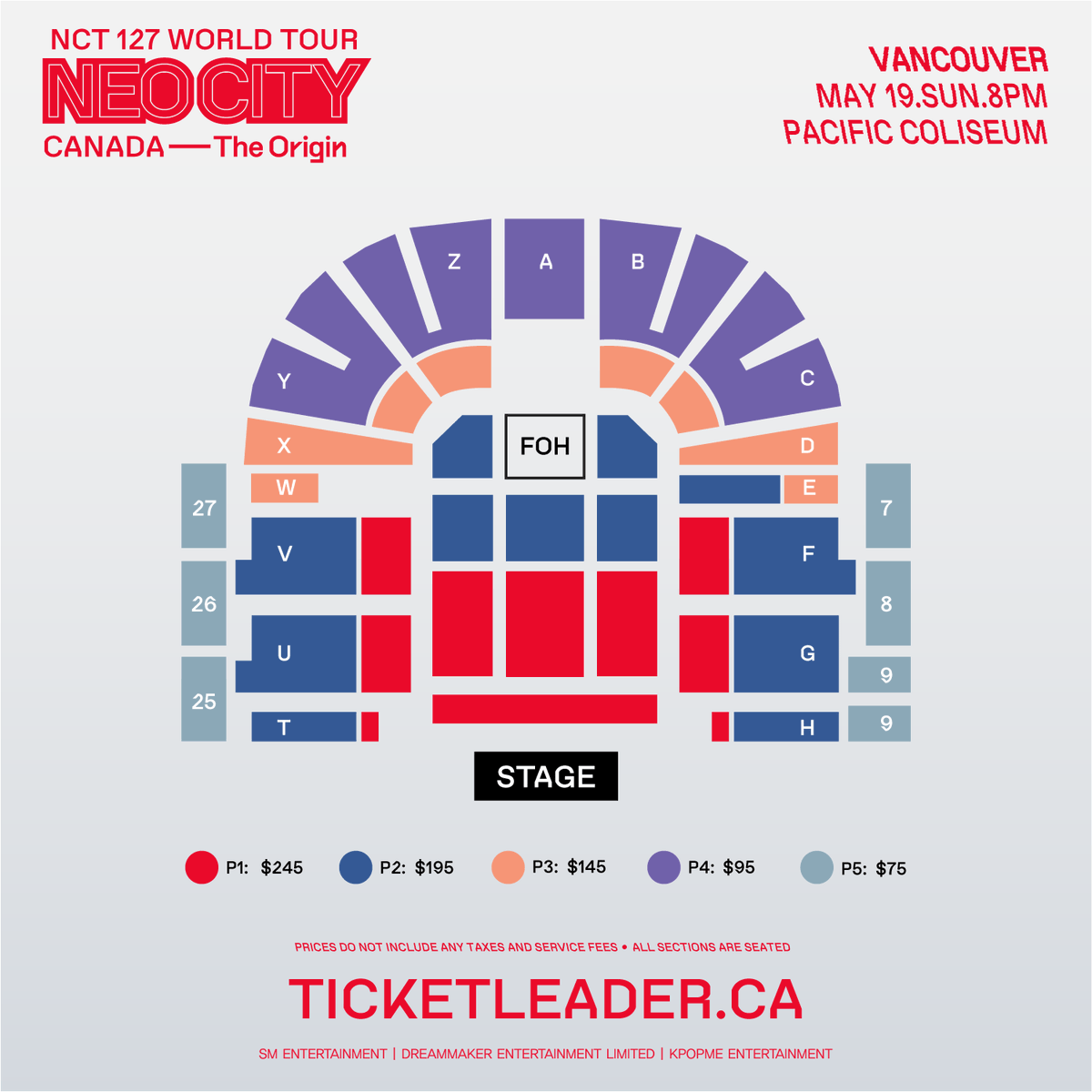 Sleeman Centre Seating Chart