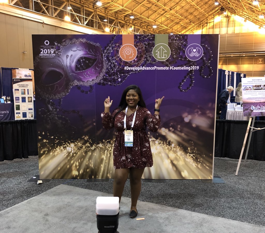 ACACounselors's tweet photo. #Counseling2019 attendees—get your professional photo taken at the #DevelopAdvancePromote wall in the ACA Experience in the Expo Hall until 2 pm today! 📸 https://t.co/n05kLKPHHZ