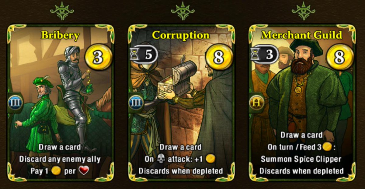 WarofOmens's tweet photo. Today is the perfect day to try out the new Bribery and reworked Merchant Guild and Corruption cards. Take advantage of the weekend double rewards!

#WarOfOmens #C5Games #FifthColumnGames https://t.co/M4HTXIJWSf