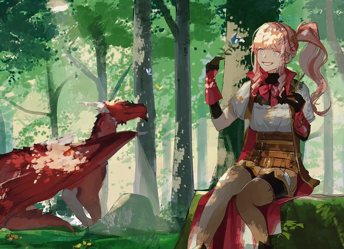 pixivに投稿しました 【PFLS】森の中 #pixiv  #pixivファンタジアLS #ファイアランド #英雄と魔王の戦い【赤】   