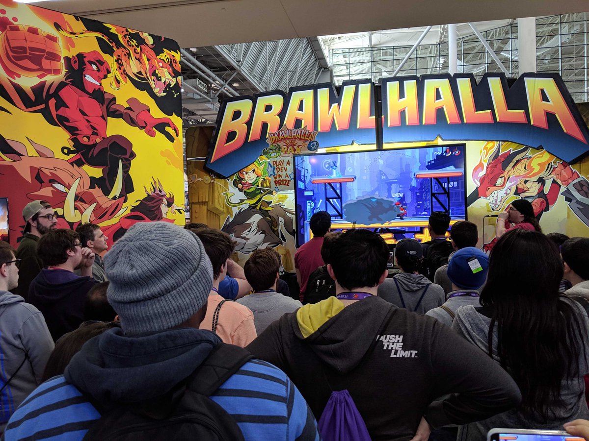 Brawlhalla's tweet photo. Oh boy #Hellboy is looking pretty amazing at the Brawlhalla #PAXEast booth today 😈👊 https://t.co/oogwYhV3XL