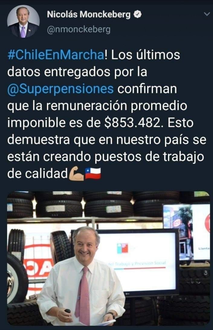 CTransantiago's tweet photo. @nmonckeberg buenas tardes ministro quería saber si este tweet es suyo @MintrabChile @GobiernodeChile @Superpensiones , agradeceré su respuesta. https://t.co/bFGYWyk9FC