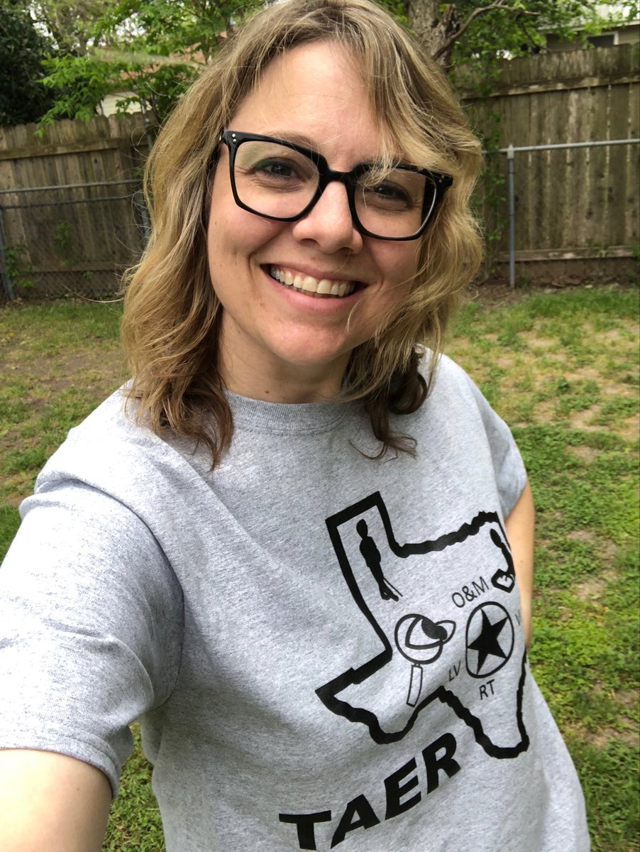 emsuecoleman's tweet photo. Thanks @txaer Board and Conference committee for a fantastic event! Now that I’ve made my #TAER conference debut and am sporting the t-shirt I really feel embraced by #Texas! Proud to be an @AERBVI member. #TAER2019 https://t.co/K7CYwCUhKm