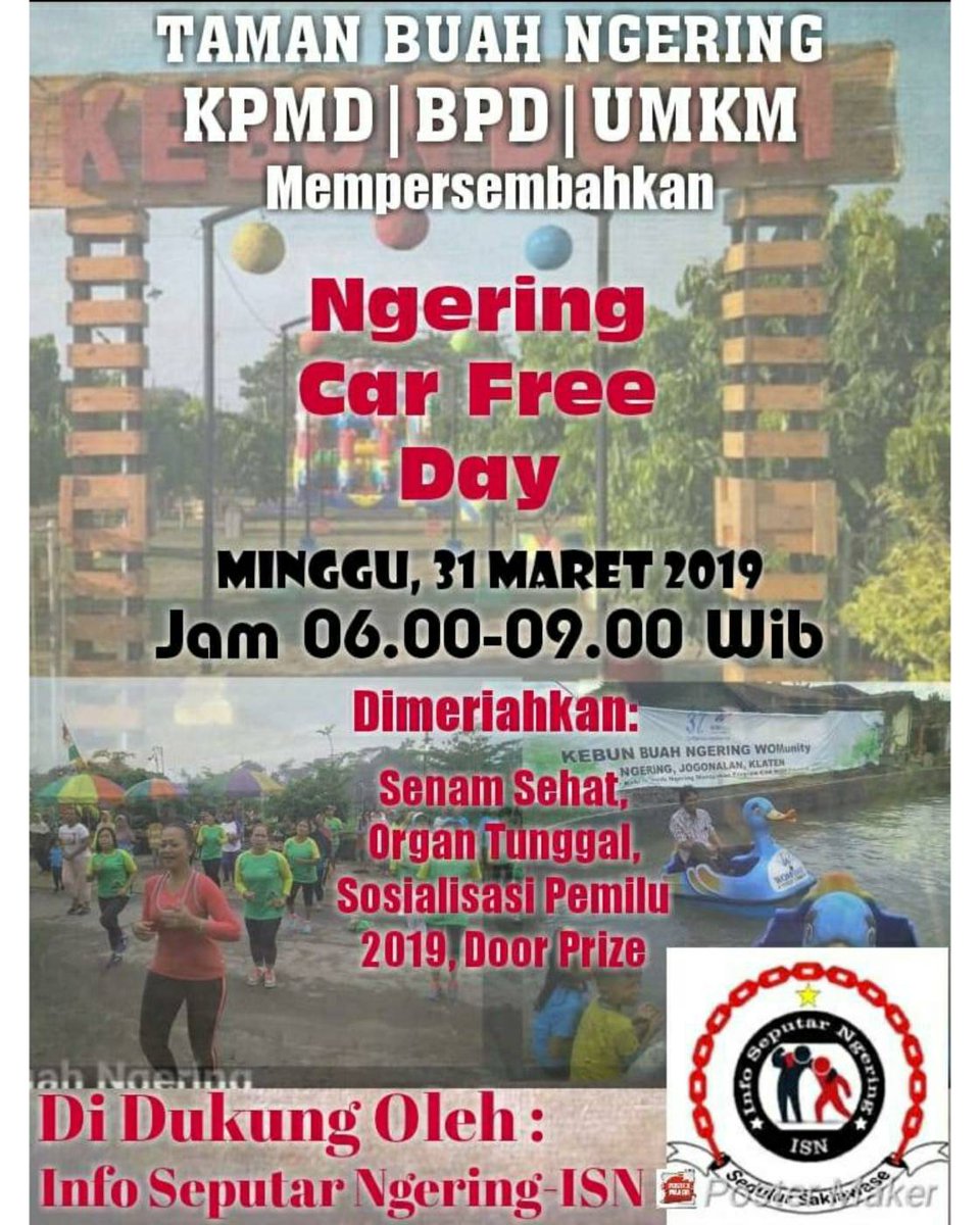 blackpinknesia's tweet photo. #Klaten @kabarklaten: https://t.co/TSQYbD5wPs Ngering Car Free Day Minggu (31/3/19) 06:00 - 09:00 @ Taman Buah Ngering Jogonalan Klaten https://t.co/GbUEGWu5Ri