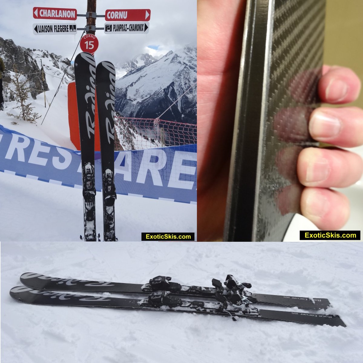 exoticskis's tweet image. The review of the @radicalsportsag Race Carver is UP @exoticskis  .  We had two brief days at Chamonix to test the  exotically-constructed, top-end 165cm Race Carver from Mark Farner at  Radical Sports in Zurich, and came away stunned.  
Review at exoticskis.com/Forum/default.…