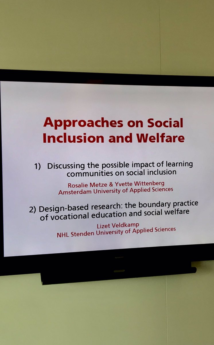 Vandaag was het inspirerende internationale congres ‘Towards an inclusive society’. Ik gaf een presentatie over de verbinding #mbo-hulpverlening, #ontwerpgericht onderzoek #worldcafe en #cocreatie met studenten. To give voice and value to practical knowledge.dank aan <a href="/nhlstenden/">NHL Stenden</a>