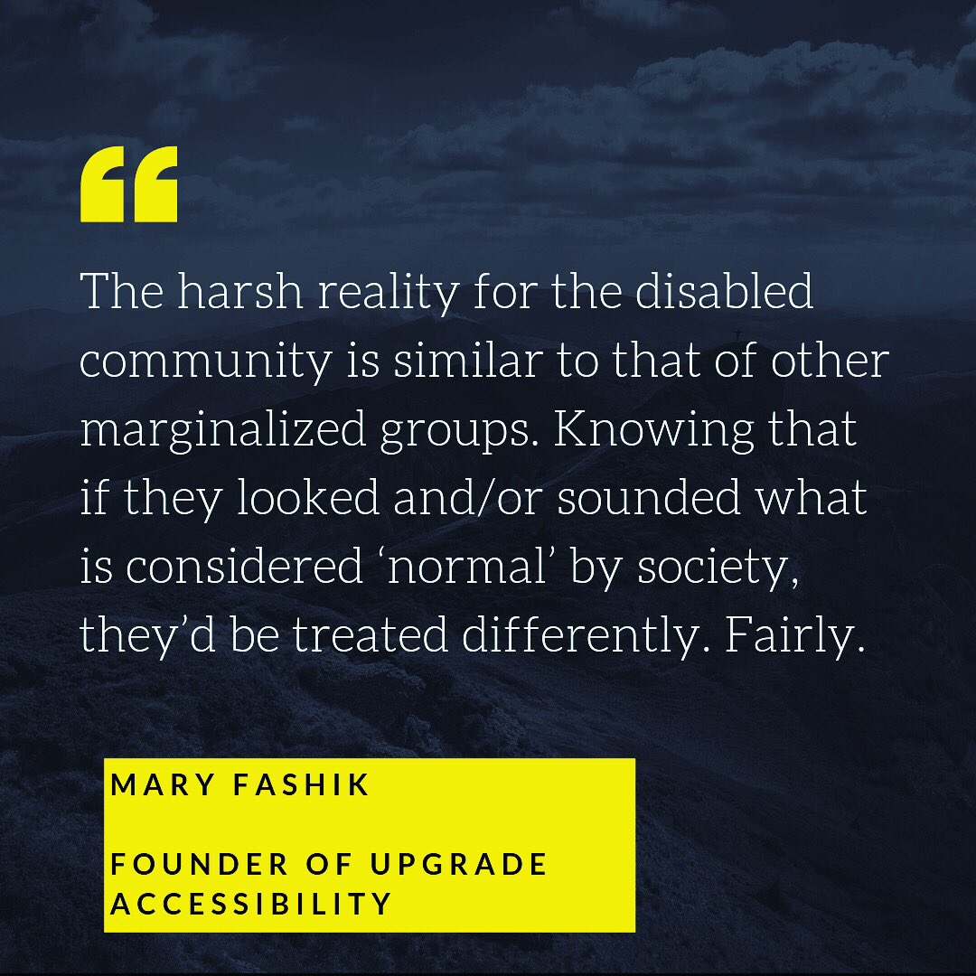 upgradeaccessi1's tweet image. The harsh reality for the disabled community is similar to that of other marginalized groups. Knowing that if they looked and/or sounded what is considered ‘normal’ by society, they’d be treated differently. Fairly. #Ableism #UpgradeAccessibility #DisabilityAccess #Equality