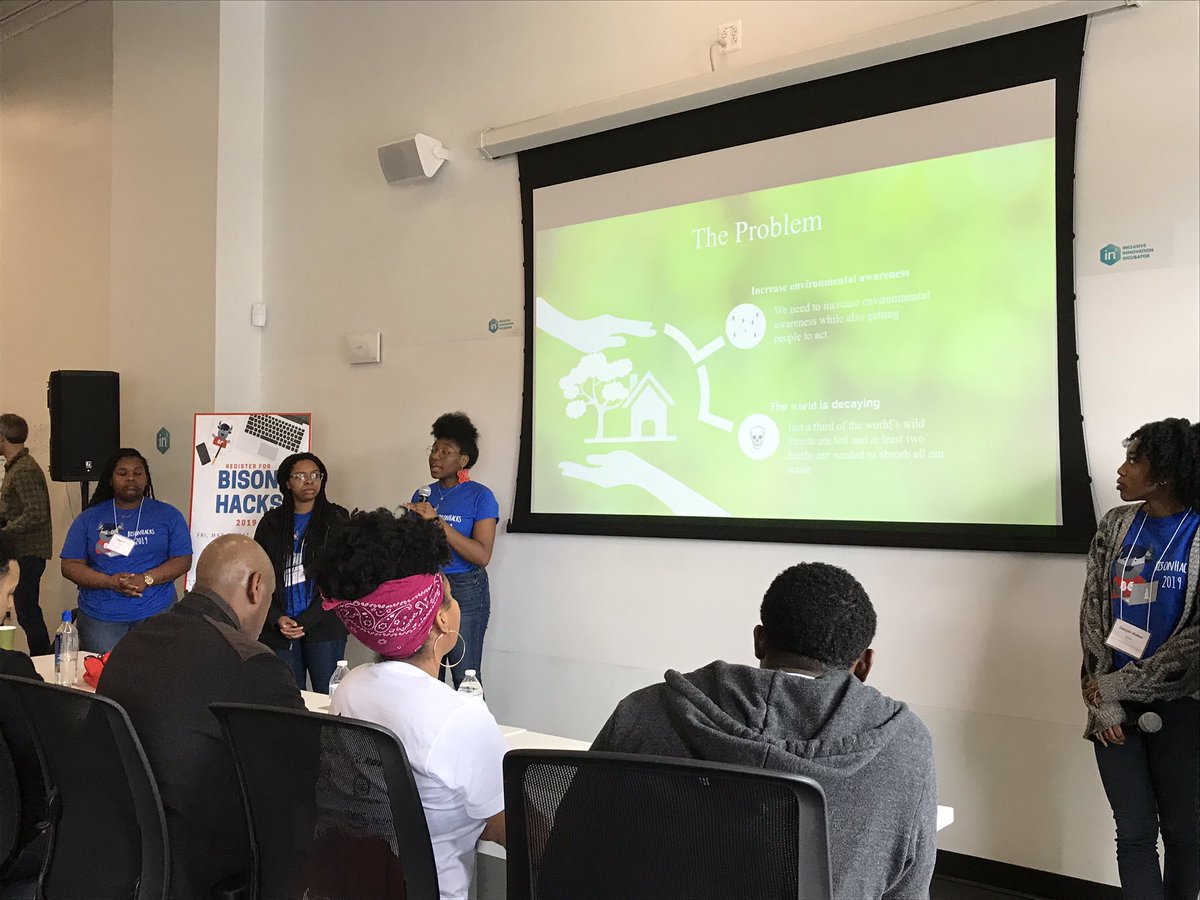 BisonHacks's tweet photo. #TreeHab changing the community’s involvement in the environment #BisonHacks2019 #HowardU https://t.co/IhM6QnUTsY