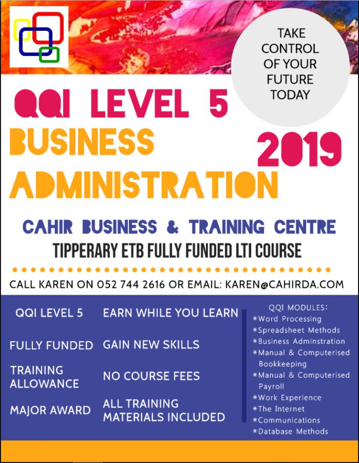 CahirNews's tweet photo. Exciting Business Course To Take Place In Cahir
Cahir Business &amp; Training centre have places on an up coming  level 5 business admin course. All training materials are included &amp; no course fees.
To sign up or to find out more contact Karen on 0527442616 or email karen@cahirda.com https://t.co/E1QTUrGsTu