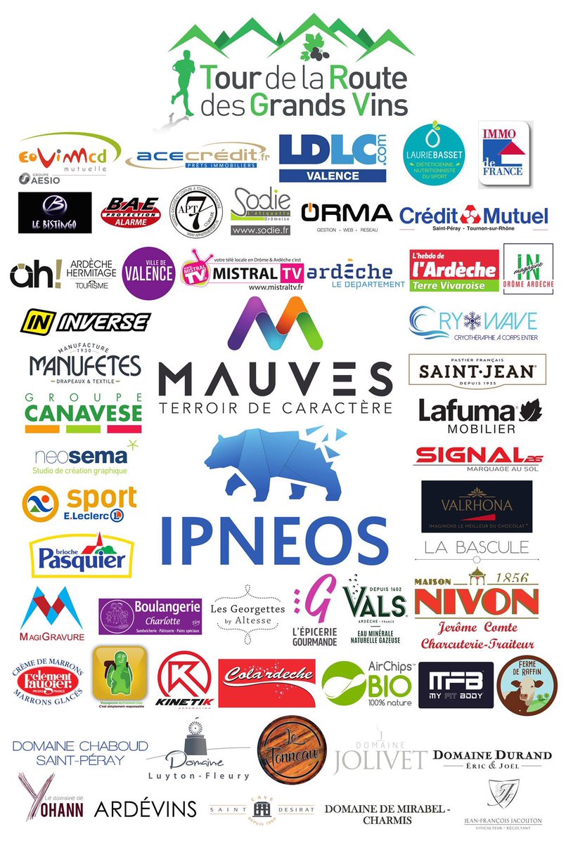 ipneos's tweet photo. #Sponsor #trail Ipneos premier partenaire du Tour de La Route des Grands Vins ! Fier de soutenir la première édition de cet événement sportif aux côtés de toutes ces belles entreprises et notamment notre client @ValrhonaFrance !
🏃🏻♂️🏃♀️🏃♀️🏃🏻♂️🏆🏅#TRGV https://t.co/Uqss368Lom