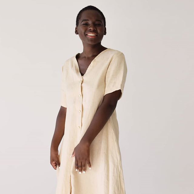 LabelByThree's tweet photo. Happy Saturday folks! Here's a happy Latavia, wearing the Carina dress in ecru. ☀️ The site-wide sale is still happening, with a limited number in each style. 🌿
.
.
.
.
.
.
#veganclothing #fashion #style  #lookbook  #streetfashion #lookoftheday #slowfashion #sustainable #sus… https://t.co/DJ2JXIn6Xm