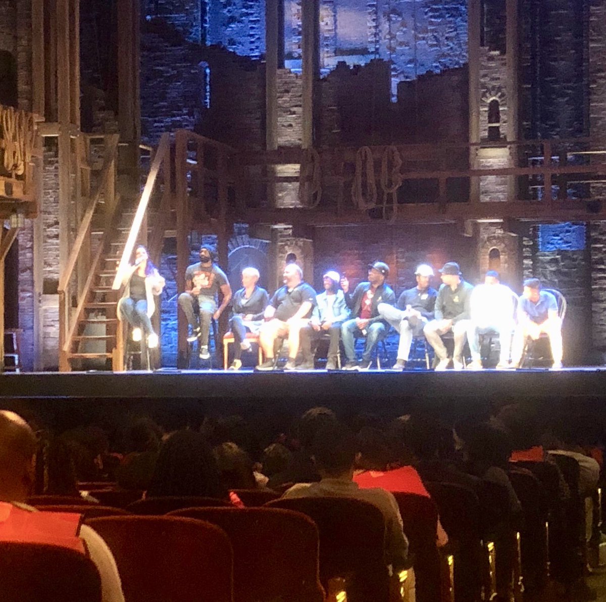 NBSFNOLA's tweet photo. JFK students were in the room where it happened! They experienced the full performance and a cast talk. #Hamilton #EduHam #HamCam #NBSF #NolaEd #JFKnola https://t.co/gnjBmSvm4f