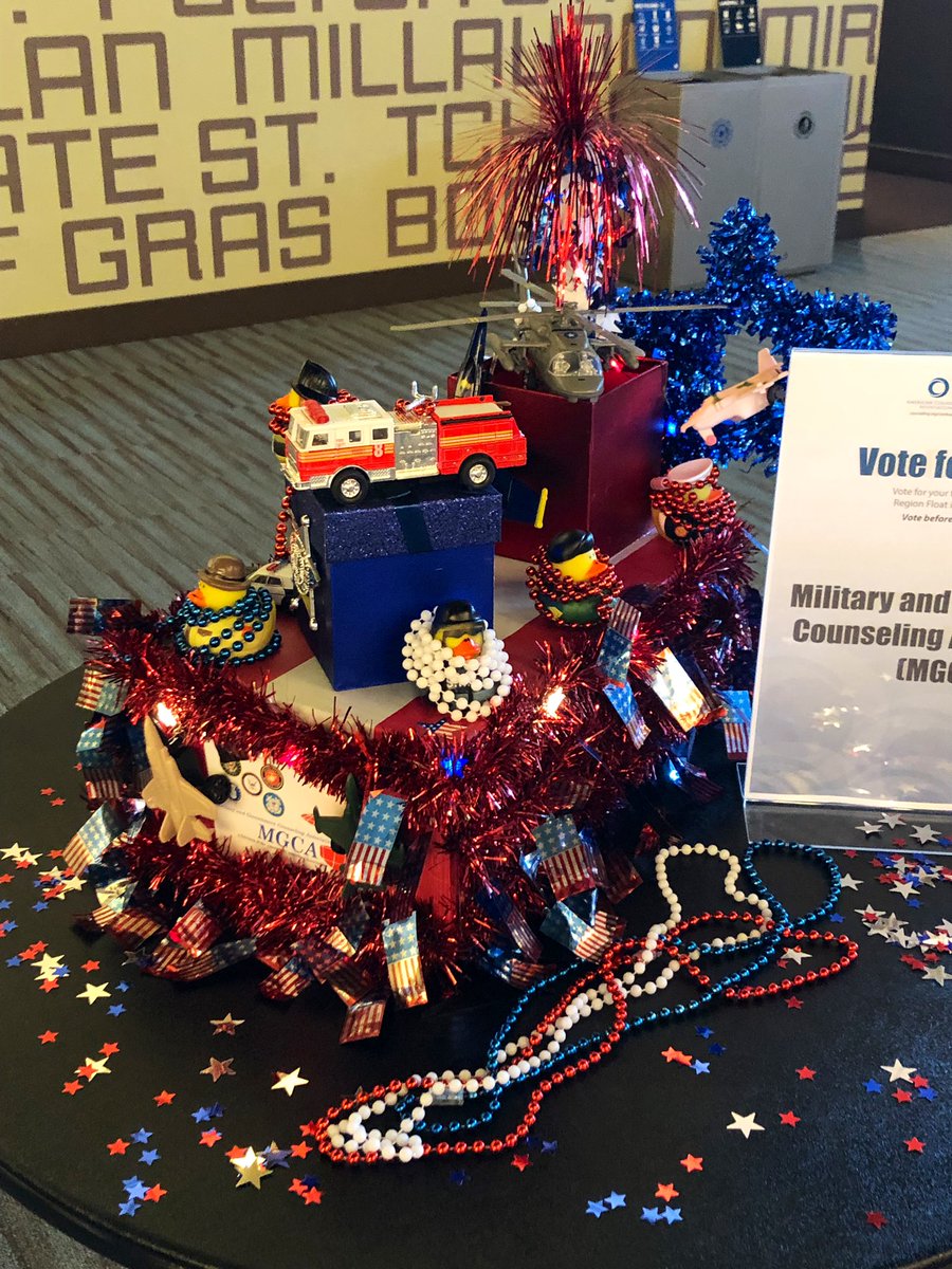 ACACounselors's tweet image. Winning Float: Congratulations to Military and Government Counseling Association. 
The results are in! ACA Divisions and Branches competed for the best mini float. Grand prize goes to #MGCA. Special thanks to all who participated!